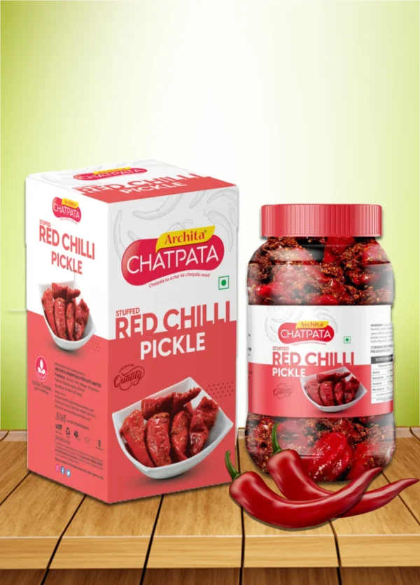 image of Archita Chatpata Stuffed Red Chilli Pickle