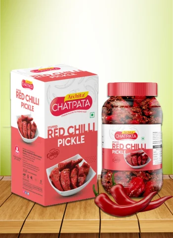 image of Archita Chatpata Stuffed Red Chilli Pickle